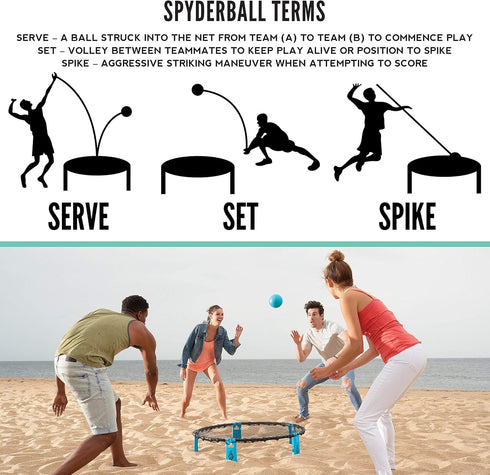 Franklin Sports Spyderball Game Set - Includes 3 Balls, Carrying Case, and Rules for Outdoors, Indoors, Yard, Lawn,