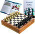 StonKraft 8" X 8" Chess Board with Wooden Base & Stone Inlaid Game Set