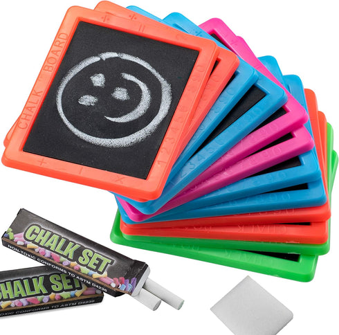 Mini Chalkboard for Kids - Pack of 24, Goodie Bags Stuffers with 2 Chalk Sticks and 1 Eraser