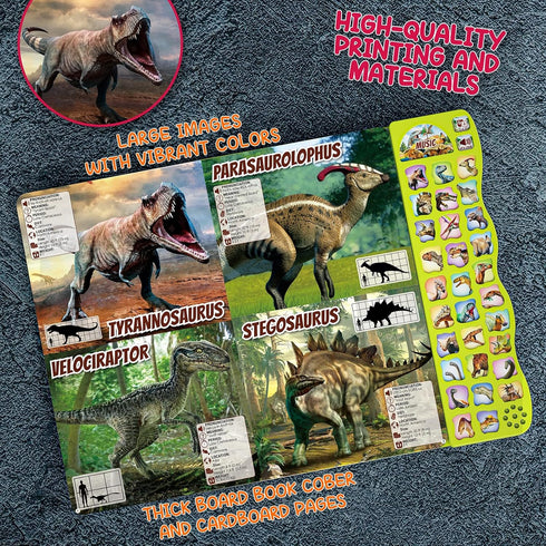 3-5 30 2 3 4 5 6 7 Dinosaur Toys for Kids Dinosaur Book with Sounds Species Names & Realistic Sounds InteractiveToys