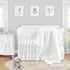 Sweet Jojo Designs White Floral Rose Girl Baby Nursery Crib Bed Skirt Dust Ruffle - Solid Flower Luxurious Elegant