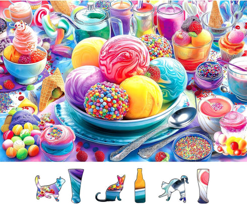 500 Piece Jigsaw Puzzle for Adults Colorful Ice Cream Candy Sweet Dessert