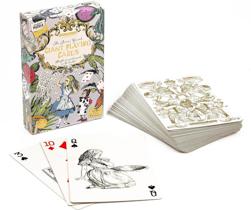 Professor PUZZLE The Queen’s Guard Giant Playing Cards - Alice in Wonderland Jumbo Cards for All Games
