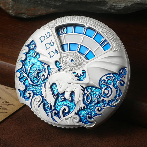 7-in-1 Set DND Dice DNDND Dragon Roulette Spinner D&D Dice Spinner Metal DND Dice with Luxurious Gift Box for Dungeons