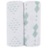 Changing Pad Cover - Cradle Sheets Fits Baby Mattress Sheet 36" X 18 - Unisex Grey Sage Diamond (2 Pack)
