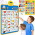 Electronic Alphabet Wall Chart, Talking ABC & 123s Music Poster, Interactive Educational Toddler Toy for Kids 1-5 - Blue