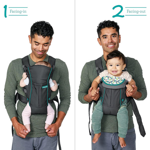 2-Ways 7-26lb, Infantino Swift Classic Carrier with Pocket, to Carry Carrier with Wonder Bib & Essentials Storage Front