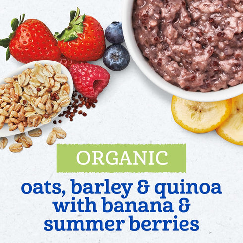 3 8PK Gerber Stage Baby Food, Organic Morning Bowl, Oats Barley & Quinoa, Baby Oatmeal
