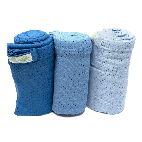 Woombie Set Set 3, 44 44 inches Organic Cotton Airwrap Baby Swaddling Blanket - Lightweight, Multi-Use Receiving