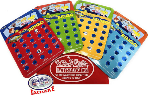 Toysmith Road Trip Bingo Cards Gift Set, Red, Blue, Green & Orange - 4 Pack with Bonus Storage Bag