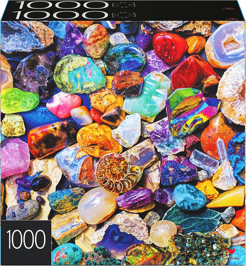 2-Pack 1000-Piece Jigsaw Puzzles - Succulents & Rocks and Minerals for Adults and Kids Ages 8+
