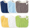 Zainpe 6Pcs Snap Muslin Cotton Baby Bibs for Boys Girls, Adjustable Feeding Bibs, Neutral Gray Burp Cloths