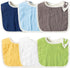 Zainpe 6Pcs Snap Muslin Cotton Baby Bibs for Boys Girls, Adjustable Feeding Bibs, Neutral Gray Burp Cloths