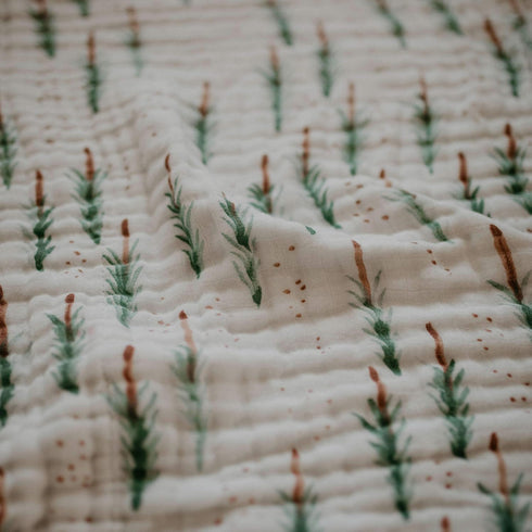 Parker Baby Muslin Blanket - 100% Soft Cotton Reversible Quilt for Crib and Stroller