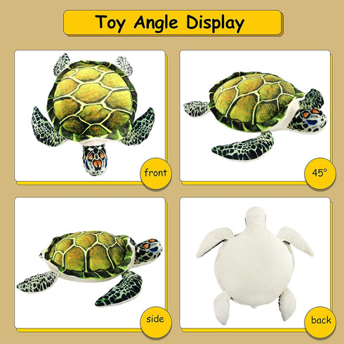 18'' Athoinsu Realistic Stuffed Animal Sea Turtle Soft Plush Toy Ocean Life Tortoise Throw Pillow Birthday Plushie