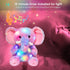 11'' Hopearl Colorful LED Musical Stuffed Elephant Light up Singing Plush Elephish Adjustable Volume Lullaby Animated