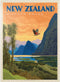 MyPuzzle New Zealand Vintage Poster: Milford Sound, Premium 1000 Piece Jigsaw Puzzle for Adults