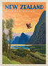 MyPuzzle New Zealand Vintage Poster: Milford Sound, Premium 1000 Piece Jigsaw Puzzle for Adults