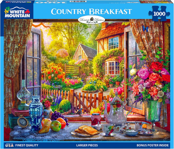 White Mountain 1000 Piece Jigsaw Puzzle Scenic Spring Flower Puzzles with Large