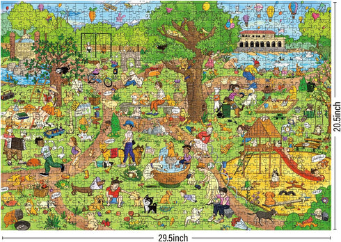 Antelope 1000 Piece Puzzle for Adults, Dog Park Jigsaw Puzzle, High Resolution, Matte Finish