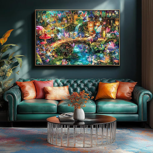 1000 27.5x19.7 Inches Blueforest Piece Puzzle for Adults - Magical Fairy Forest Fantasy Art, Premium Jigsaw Puzzle