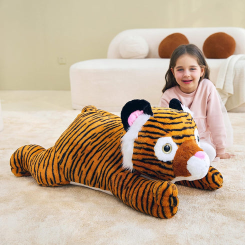 IKASA Giant Tiger Stuffed Animal Plush Toy, Large 30" Jumbo Soft Toys, Oversized Fluffy Plushie Gifts for Kids