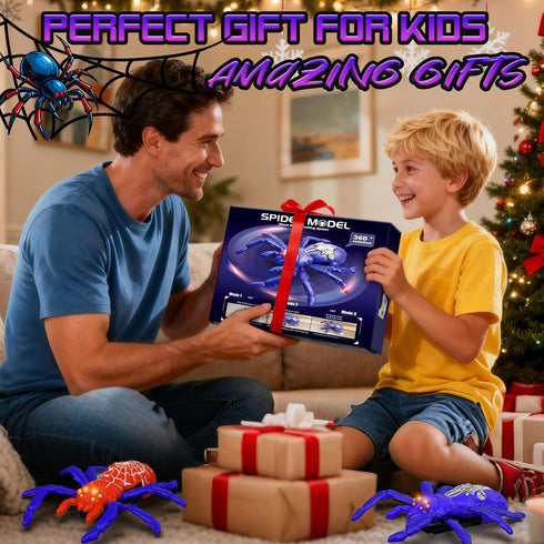 360Rotating 3-12 Wall Climbing Spider, Remote Control Robot Toys, Climbing Walls & Ceilings, RC Stunt Crawler with LED