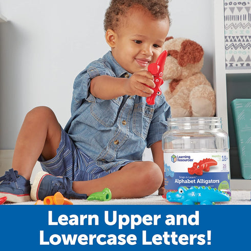 Learning Resources Snap-n-Learn Alphabet Alligators - Toddler Toys, Preschool ABC Activities, Fine Motor Skills