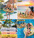 POZA 8 39x23 Inches Inflatable Gold Floating Cooler - Luxurious Drink Holder Filled with Sparkly Confetti, Premium
