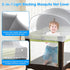 WANRU Pack N Play Tent Cover - Light-Blocking Mosquito Net with Two-Way Zipper Portable Bassinet Canopy to Keep Cats