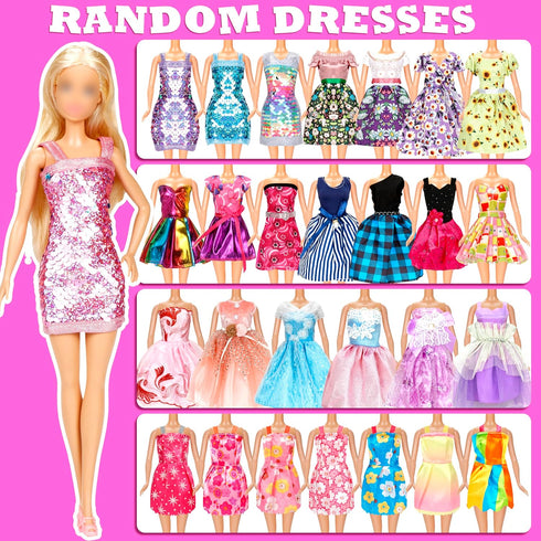 71 Pcs Doll Clothes and Accessories - 5 Wedding Gowns, 9 Fashion Dresses, 20 Shoes for 11.5 inch Doll Gift
