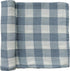 Mebie Baby Dusty Blue Gingham Muslin Swaddle, Modern and Neutral Swaddle Blanket