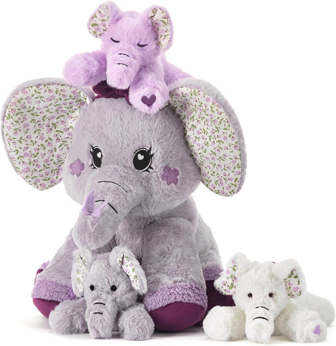Elephant Mommy Stuffed Animal Mom and Baby Plush Toy, Cute 13" Small