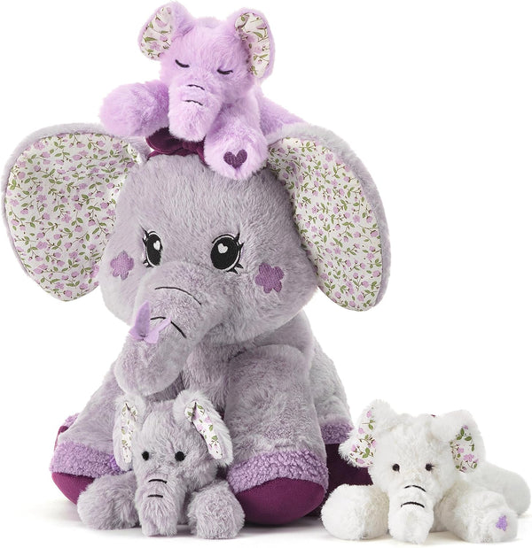 Elephant Mommy Stuffed Animal Mom and Baby Plush Toy, Cute 13" Small