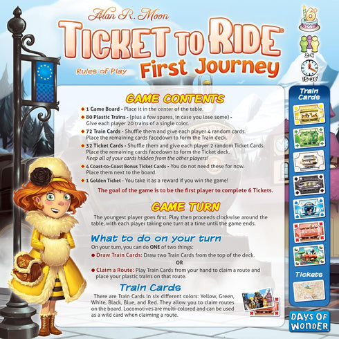 Ticket to Ride Europe First Journey Board Game - Strategy Game for Kids & Adults, 2-4 Players, 15-30 Minute Playtime
