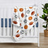 Sweet Jojo Designs Sports Theme Boy Soft Baby Blanket Receiving Security Stroller Swaddle Toddler Newborn Infant Kid
