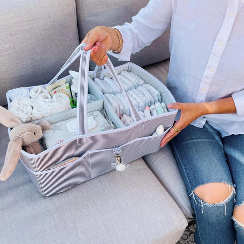 Lily Miles Baby Diaper Caddy - Organizer Tote for Infant Boy or Girl - Baby Shower Basket - Nursery Must Haves