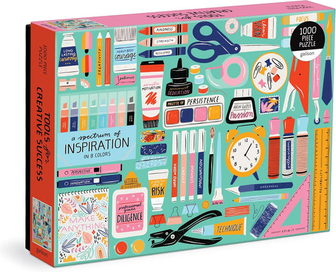Galison Tools for Creative Business - 1000 Piece Puzzle - Bright Artwork of Inspirational Supplies