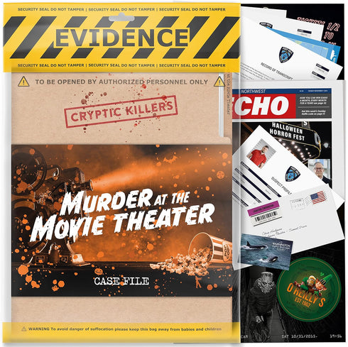Cryptic Killers Unsolved Murder Mystery Game - Cold Case Investigation - Solve The Crime at The Movie Theater