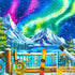 300 Piece Puzzles for Adults Large Piece - Jigsaw Puzzle for Kids Seniors - Northern Lights Lounge Cabin