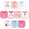 Hudson Baby Unisex Baby Cotton Terry Drooler Bibs with Fiber Filling, Food