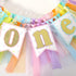 SYESQL 1st Rainbow Birthday High Chair Banner - Girl Highchair Banner, First Tutu Banners, Ice Cream Birthday Party