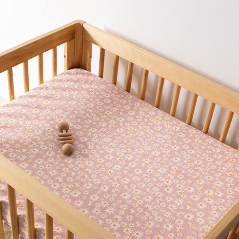 100% 360, Babyletto Organic Cotton All-Stages Midi Crib Sheet, GOTS-Certified, Fitted Ultra-Soft and Breathable Muslin