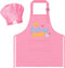 R HORSE Kid Apron and Chef Hat Set - 2Pcs Pink Baking
