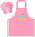 R HORSE Kid Apron and Chef Hat Set - 2Pcs Pink Baking