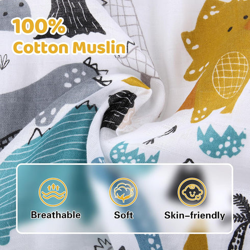 100% Summer, Rquite Baby Boy Car Seat Cover, Muslin Cotton Infant Carseat Canopy, Soft Breathable Stroller Sun Shade