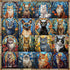 Stained Glass Puzzle Cat Puzzles for Adults 1000 Pieces, Colorful Kitty Kitten Collage Puzzles 1000 Pieces, Hard Difficult Impossible Challenging Jigsaw Puzzles for Adults
