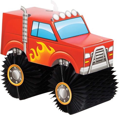 Creative Converting Monster Truck Centerpiece, 1 ct, Multi-colored, 8.5" x 10"