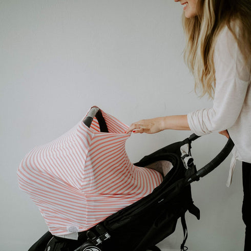 4 1 Parker Baby in Car Seat Cover for Boys - Stretchy Carseat Canopy, Nursing Cover, Grocery Cart Cover, High Chair