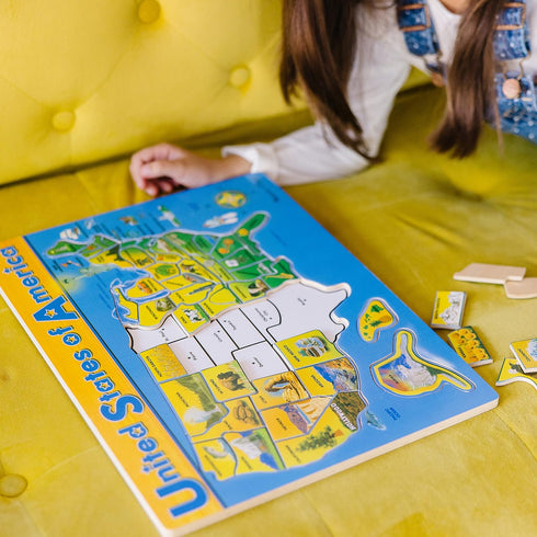 Melissa & Doug USA Map Wooden Puzzle - 45 pcs
